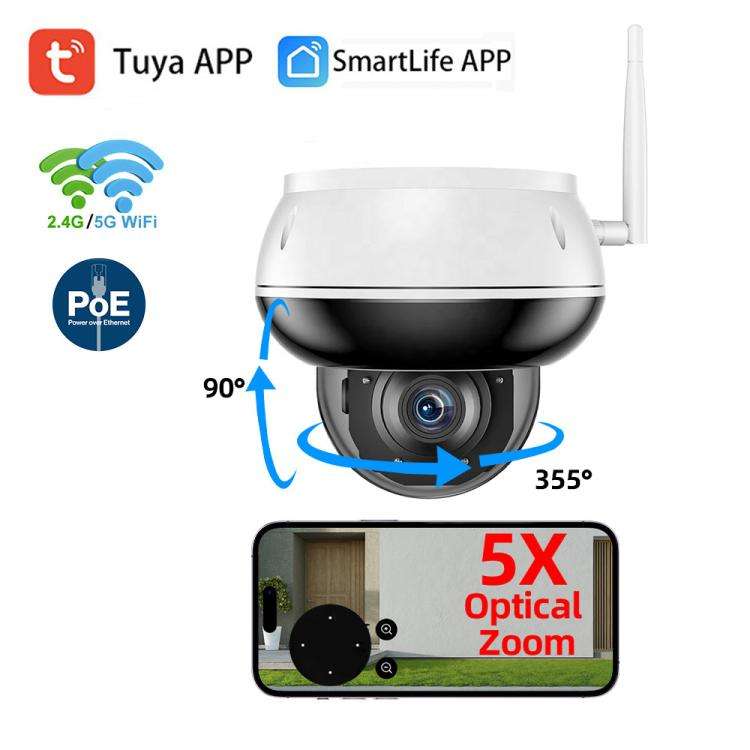 RH-D05 5MP 5X Optical Zoom PoE & Wi-Fi Outdoor Dome Security Camera, RH-D05