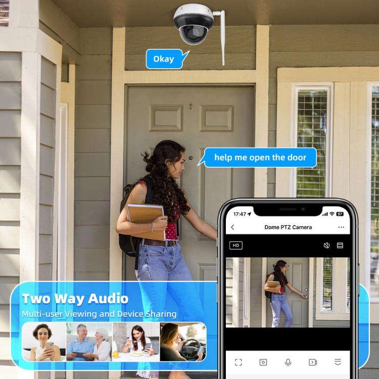 RH-D05 5MP 5X Optical Zoom PoE & Wi-Fi Outdoor Dome Security Camera, RH-D05