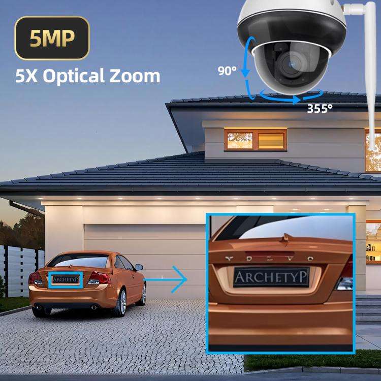 RH-D05 5MP 5X Optical Zoom PoE & Wi-Fi Outdoor Dome Security Camera, RH-D05