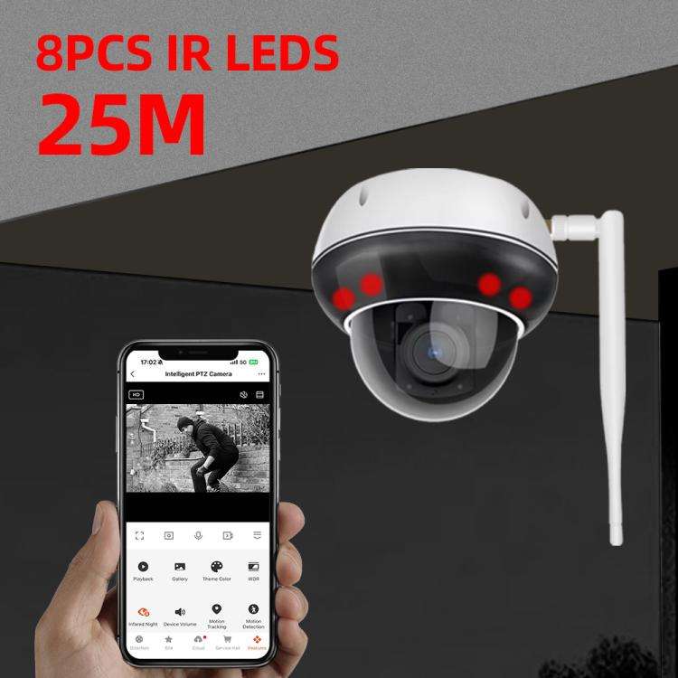 RH-D05 5MP 5X Optical Zoom PoE & Wi-Fi Outdoor Dome Security Camera, RH-D05