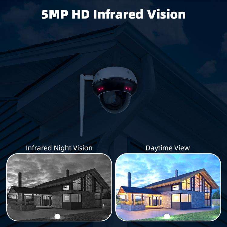 RH-D05 5MP 5X Optical Zoom PoE & Wi-Fi Outdoor Dome Security Camera, RH-D05