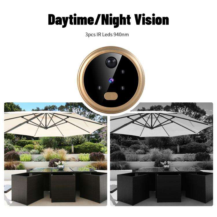 RH-TPD08 720P 2.8 inch Display Electronic Peephole 2.4G Wireless Video Doorbell