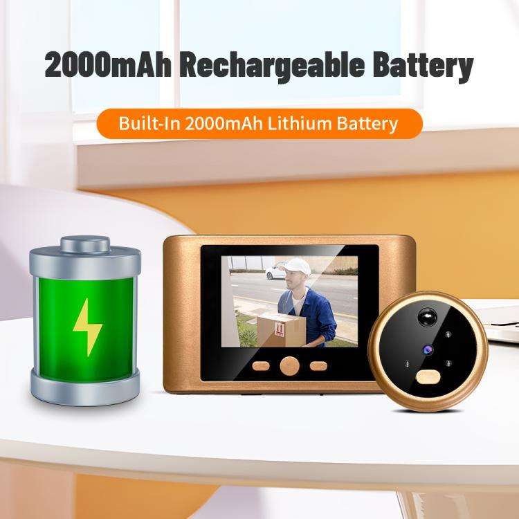 RH-TPD08 720P 2.8 inch Display Electronic Peephole 2.4G Wireless Video Doorbell