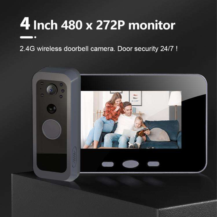 RH-TPD10-W 4 inch IPS Screen Tuya Smart Two-Way Audio Intercom WiFi Video Doorbell