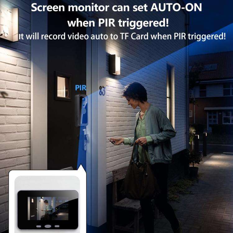 RH-TPD10-W 4 inch IPS Screen Tuya Smart Two-Way Audio Intercom WiFi Video Doorbell