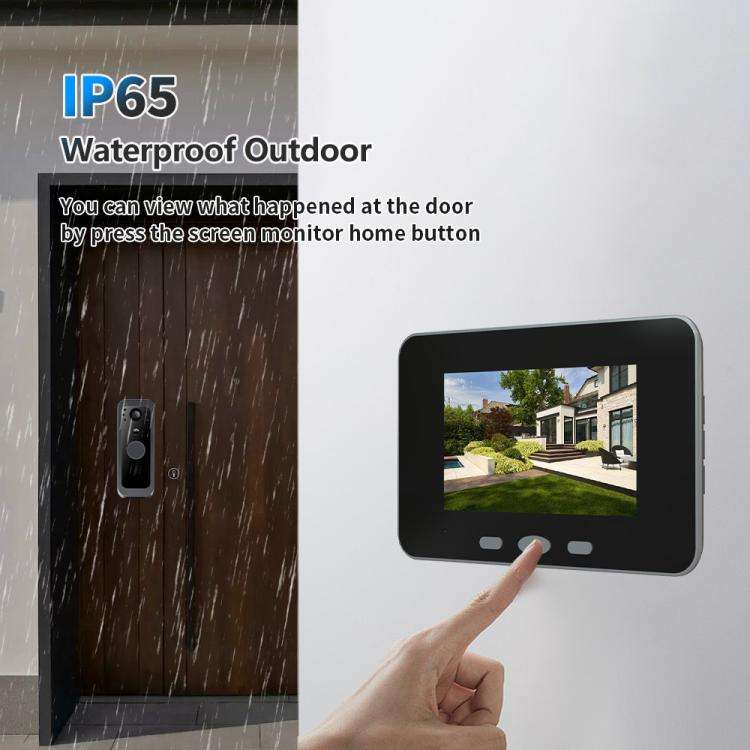 RH-TPD10-W 4 inch IPS Screen Tuya Smart Two-Way Audio Intercom WiFi Video Doorbell