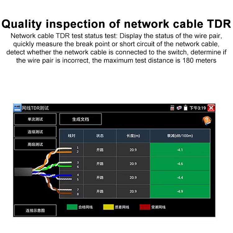 IPC-5100 Plus 4K Network Coaxial Simulation Engineering Video Surveillance Tester, US Plug, EU Pl...