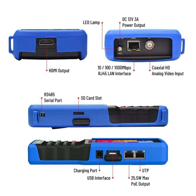 IPC9310Plus 4.5 Inch HD Screen Engineering Tester Network Analog Coaxial Video Surveillance Teste...