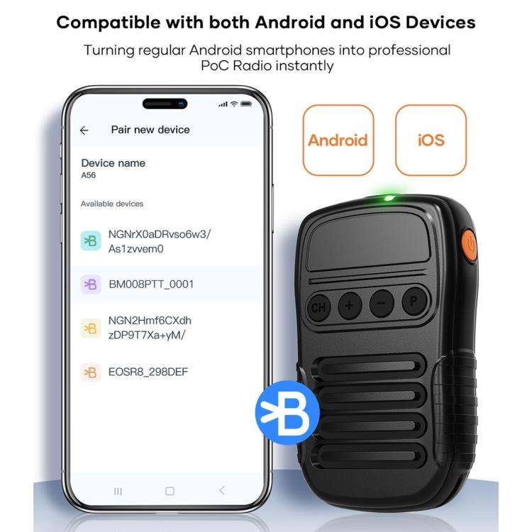UNIWA BM008 BT5.2 Wireless Handheld Intercom PTT Microphone Walkie Talkie