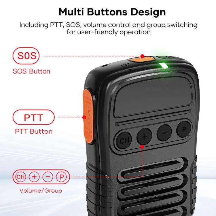 UNIWA BM008 BT5.2 Wireless Handheld Intercom PTT Microphone Walkie Talkie