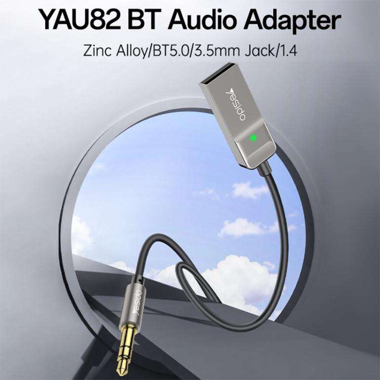 Yesido YAU82 AUX 3.5mm Car Bluetooth 5.0 Audio Adapter, YAU82