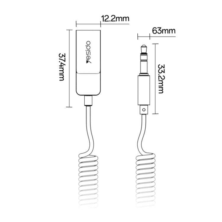Yesido YAU82 AUX 3.5mm Car Bluetooth 5.0 Audio Adapter, YAU82