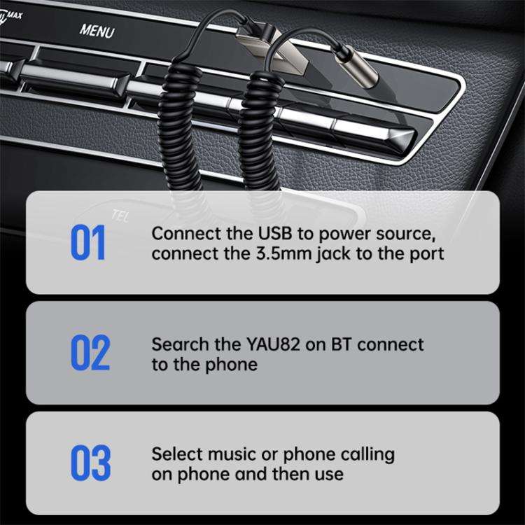 Yesido YAU82 AUX 3.5mm Car Bluetooth 5.0 Audio Adapter, YAU82