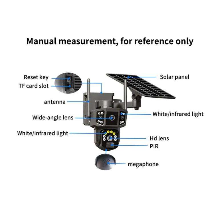 V380 Pro 3MP Panoramic Dual Lens Wireless WiFi Solar Powered Surveillance Camera