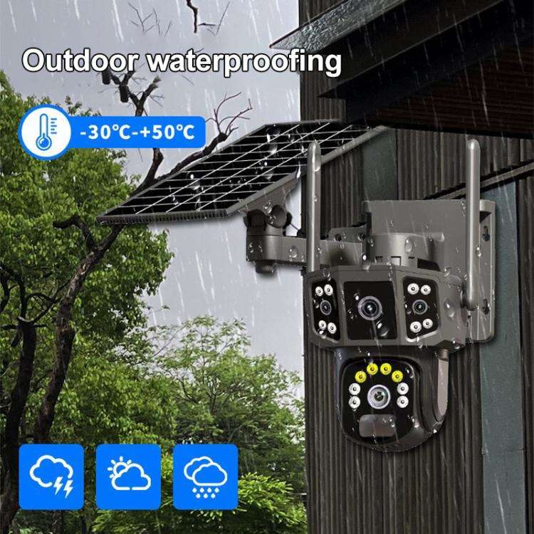 V380 Pro 3MP Panoramic Dual Lens Wireless WiFi Solar Powered Surveillance Camera