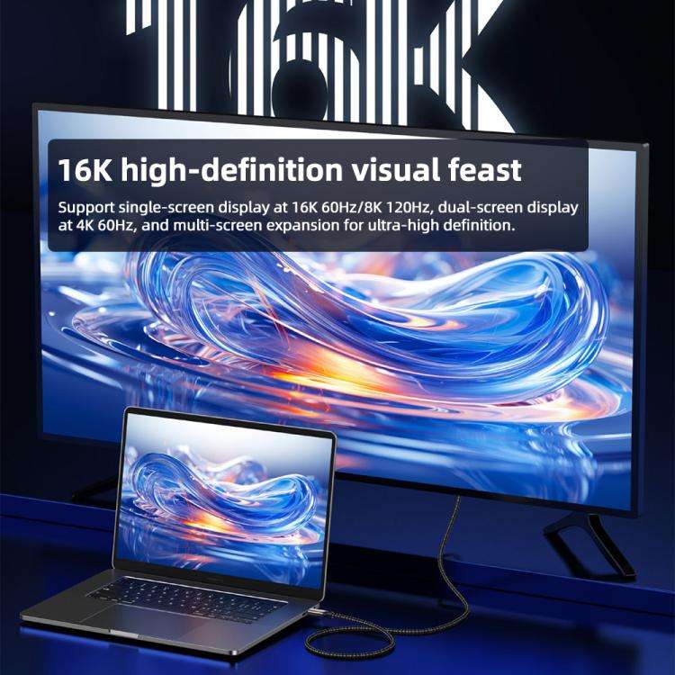 USB5 240W 16K 80Gbps Type-C to Type-C Thunderbolt 4 Full-function Data Cable
