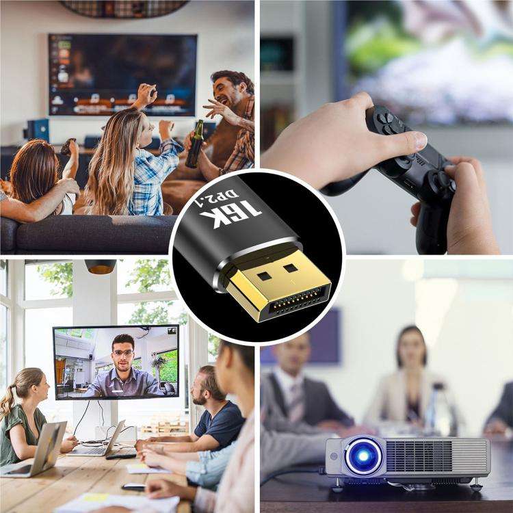 WG235 DP2.1 to DP2.1 16K 30Hz HD Video Adapter Cable, 1m, 1.5m, 2m, 3m, 5m