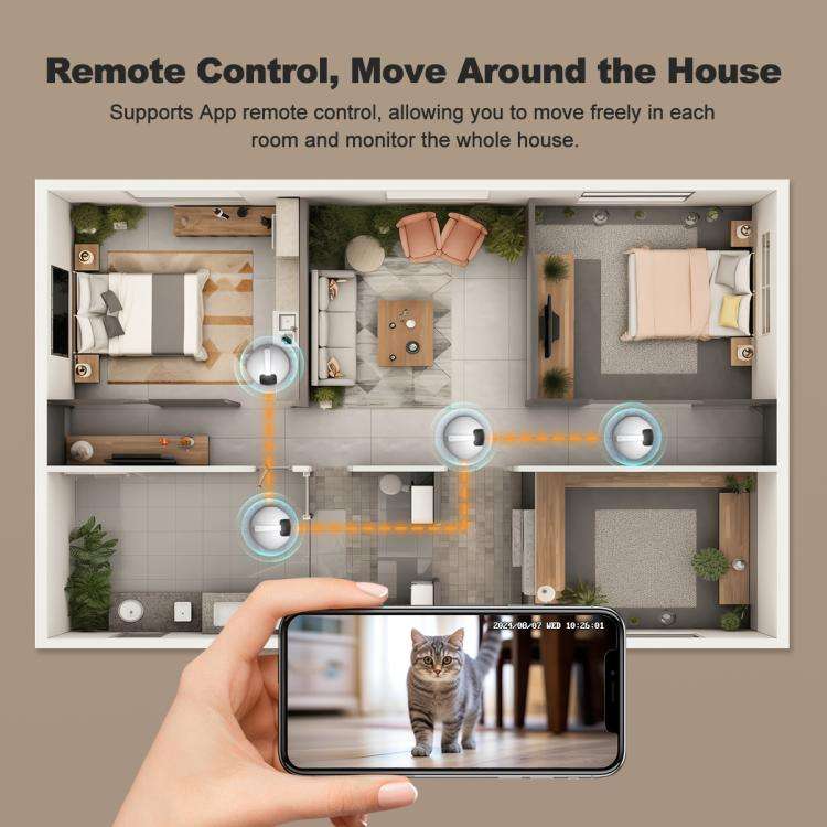 SriHome DH013 Plus 4MP Smart Pet Robot Camera with Auto-Charging Dock, US Plug, UK Plug, EU Plug,...