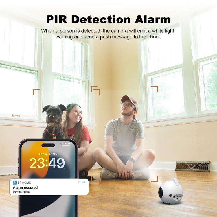SriHome DH013 Plus 4MP Smart Pet Robot Camera with Auto-Charging Dock, US Plug, UK Plug, EU Plug,...