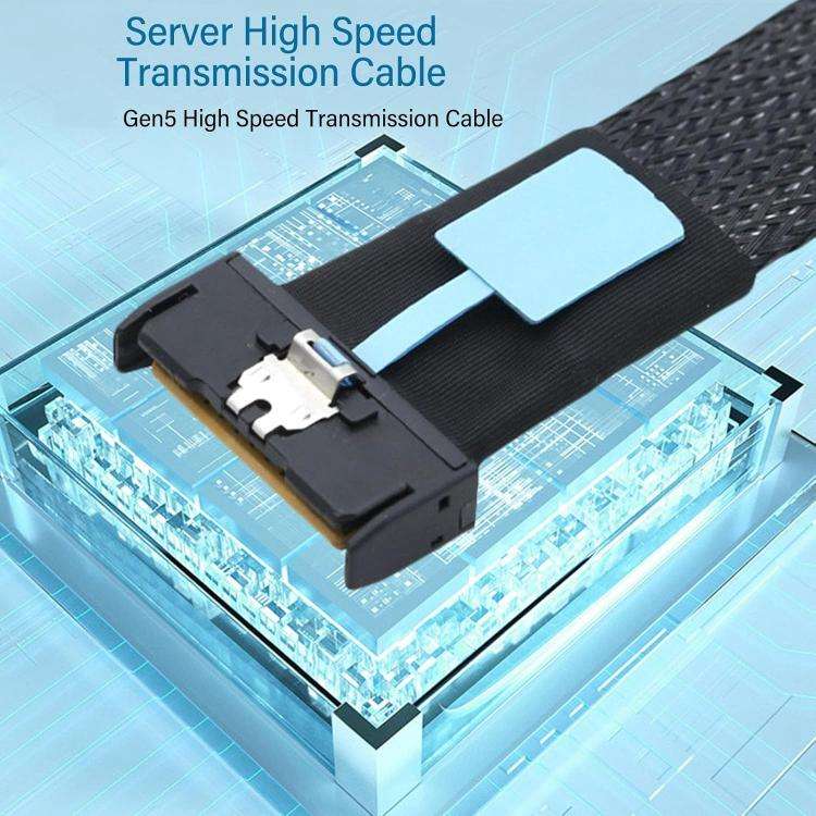 Gen5 MCIO X8 to Dual SFF-8087 Server Data Transfer Cable, MCIO X8 to Dual SFF-8087