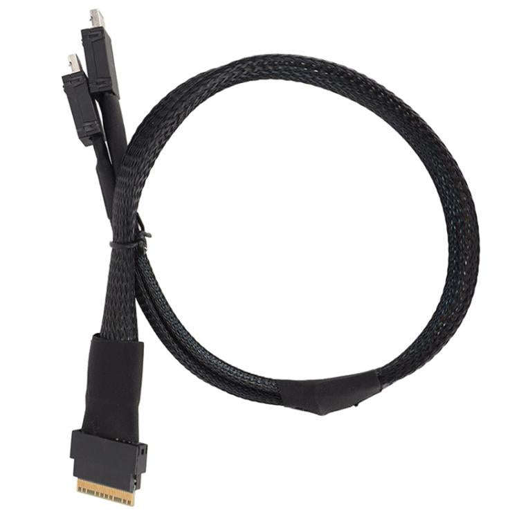 Slim SAS SFF-8654 8i to Dual Oculink SFF-8611 4i Server High-Speed Data Transfer Connection Cable...
