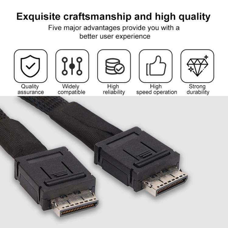 Slim SAS SFF-8654 8i to Dual Oculink SFF-8611 4i Server High-Speed Data Transfer Connection Cable...