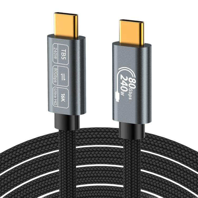 WG240 USB/Type-C to Type-C Thunderbolt 5 240W 240Gbps Data Fast Charging Cable, WG240