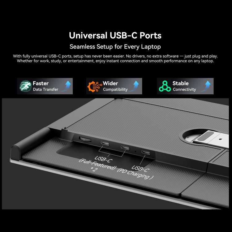 Blackview DCM8 15.3 inch Dual Display Portable Laptop LCD Monitors Screen Extender with Stand, DCM8
