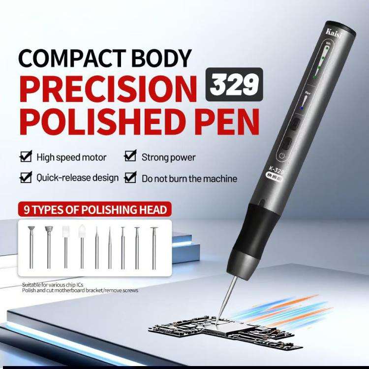 Kaisi 329 Multifunction Charging Polish Pen with 9pcs Grinding Heads, Kaisi 329