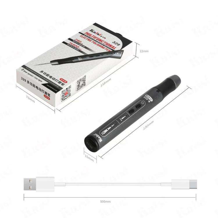 Kaisi 329 Multifunction Charging Polish Pen with 9pcs Grinding Heads, Kaisi 329