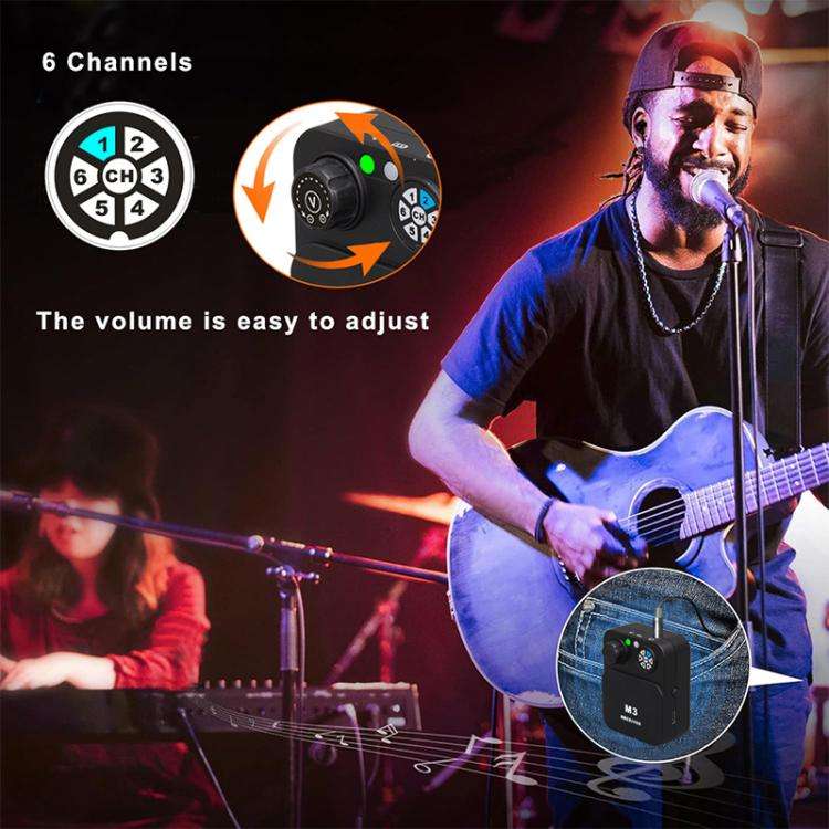 MX-M3 Portable Wireless In-Ear Monitoring System for Stage 1 TX & 1 RX, MX-M3
