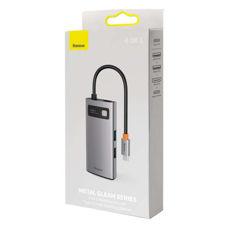 Baseus Metallic Glow Series CAHUB-CY0G 4 in 1 Multifunctional Type-C HUB Docking Station