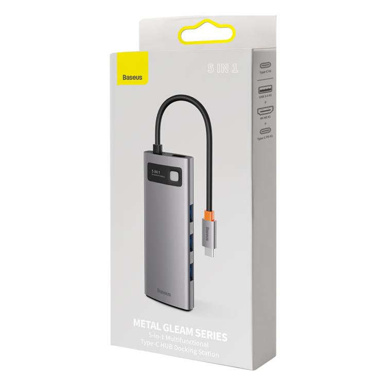 Baseus Metallic Glow Series CAHUB-CX0G 5 in 1 Multifunctional Type-C HUB Docking Station