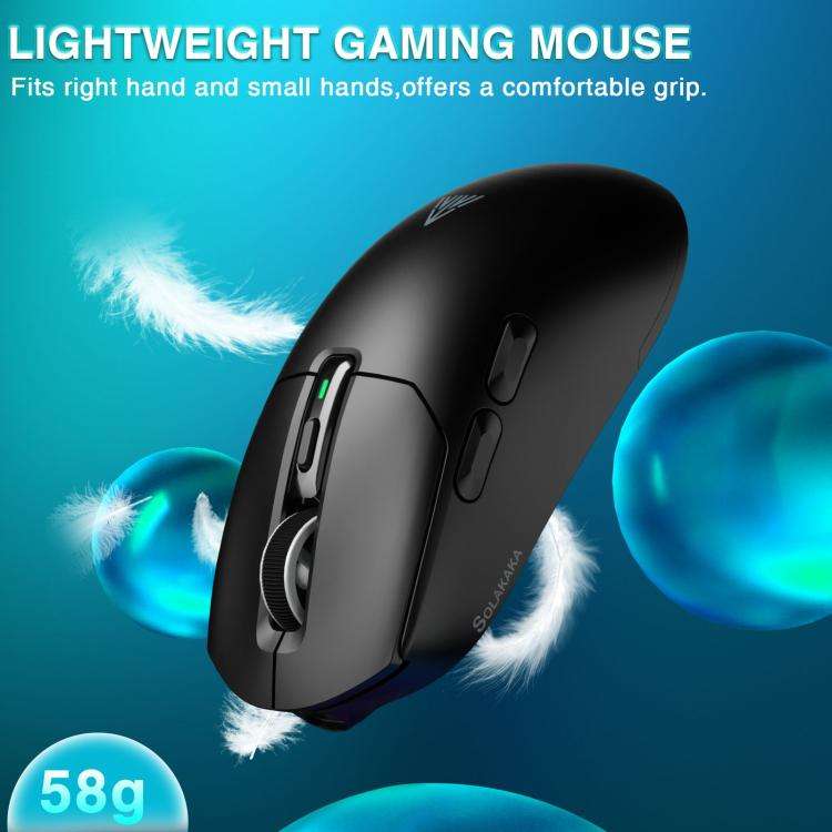 SOLAKAKA SM820 Tri-Mode 22000DPI 1000Hz Wireless Gaming Mouse with RGB Charging Dock