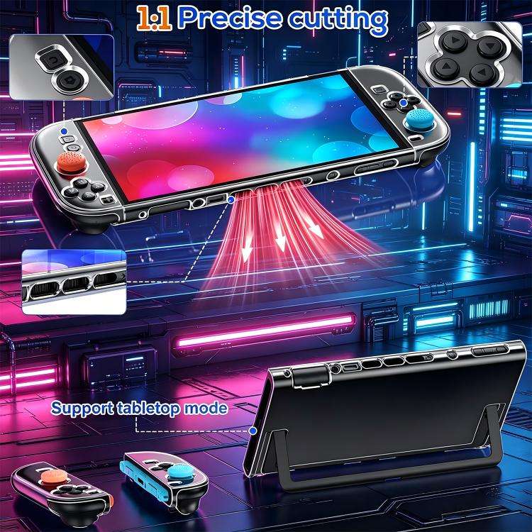 XDcase Separable PC Crystal Case & Tempered Glass Film & Joystick Caps Set, For Nintendo Switch 2...