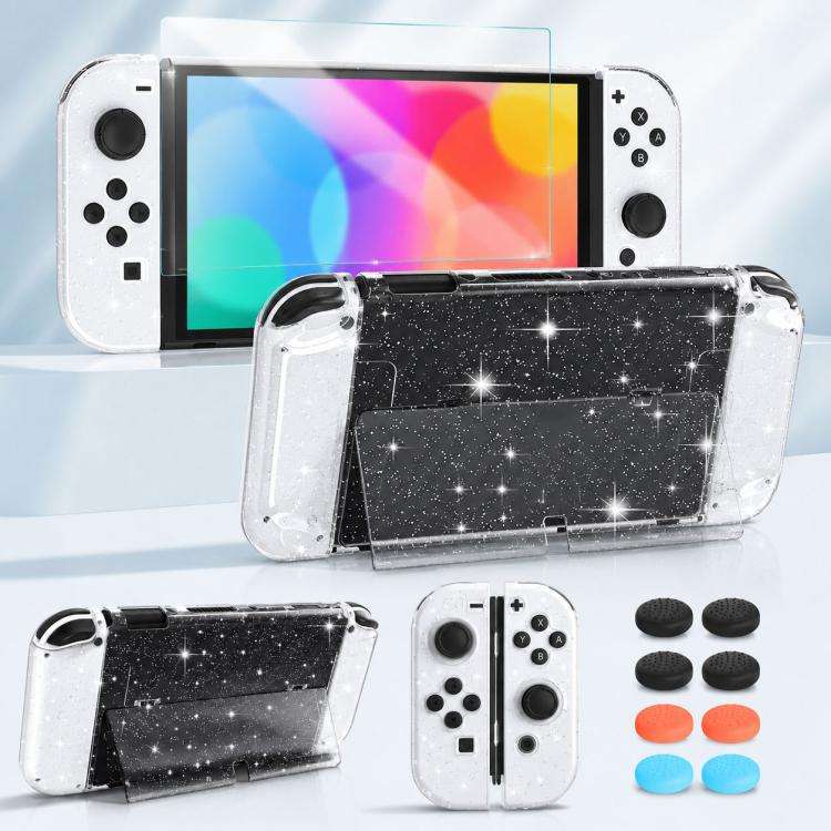 XDcase Separable PC Crystal Case & Tempered Glass Film & Joystick Caps Set, For Nintendo Switch 2...