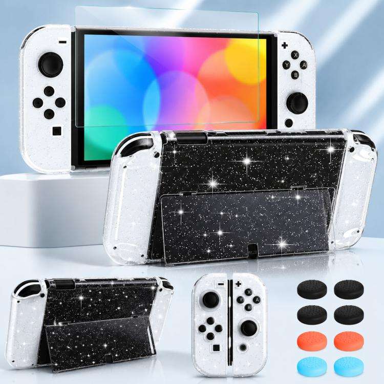 XDcase Separable PC Crystal Case & Tempered Glass Film & Joystick Caps Set, For Nintendo Switch 2...