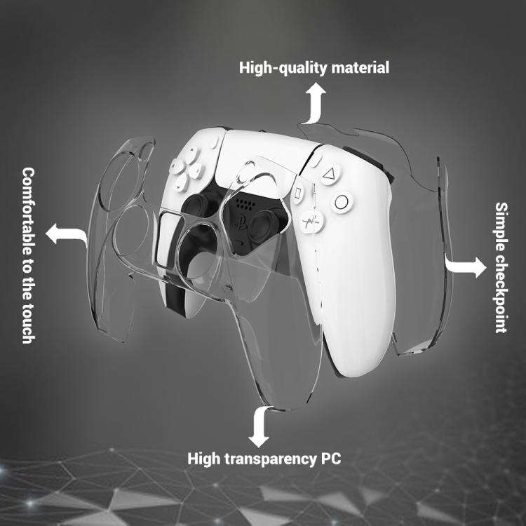 XDcase 2pcs Game Controller Split Crystal PC Protective Case, For Sony PS5