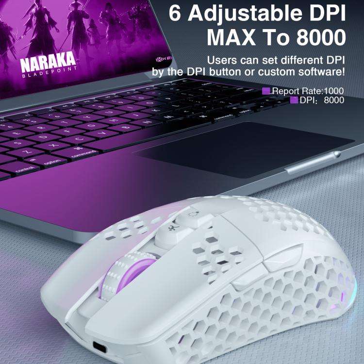 SOLAKAKA SM600 Hollowed Out RGB Tri-mode Wireless Gaming Mouse