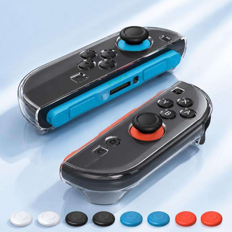 XDcase 1 Pair Clear TPU Protective Case & Joystick Caps Set, For Nintendo Switch 2 Joy-Con, For N...