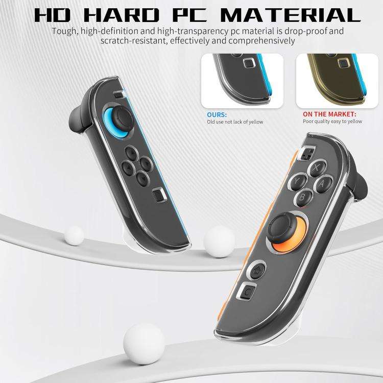 XDcase 1 Pair Crystal PC Protective Case & Joystick Caps Set, For Nintendo Switch 2 Joy-Con, For ...