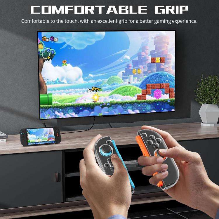 XDcase 1 Pair Crystal PC Protective Case & Joystick Caps Set, For Nintendo Switch 2 Joy-Con, For ...