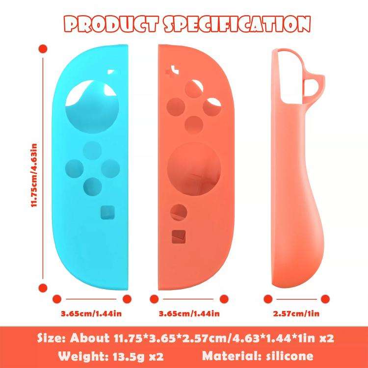 XDcase 1 Pair Soft Silicone Protective Case & Joystick Caps Set, For Nintendo Switch / Switch OLE...
