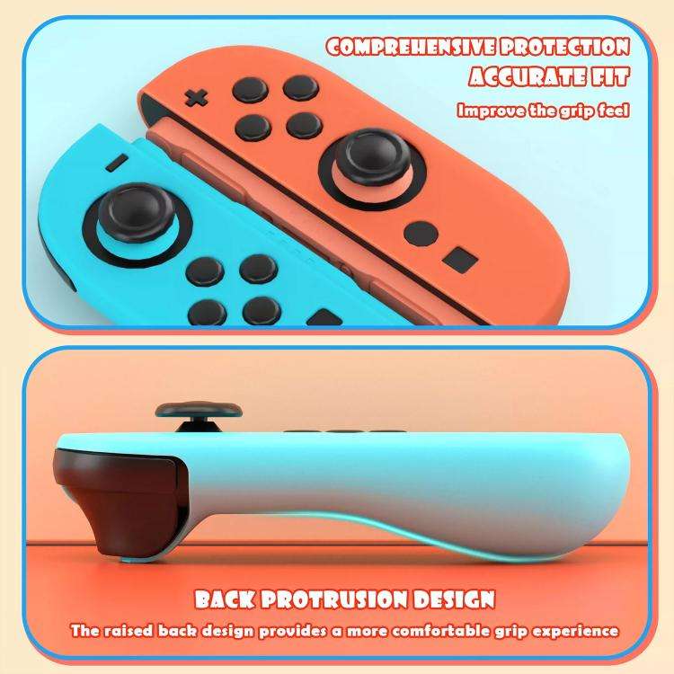 XDcase 1 Pair Soft Silicone Protective Case & Joystick Caps Set, For Nintendo Switch / Switch OLE...
