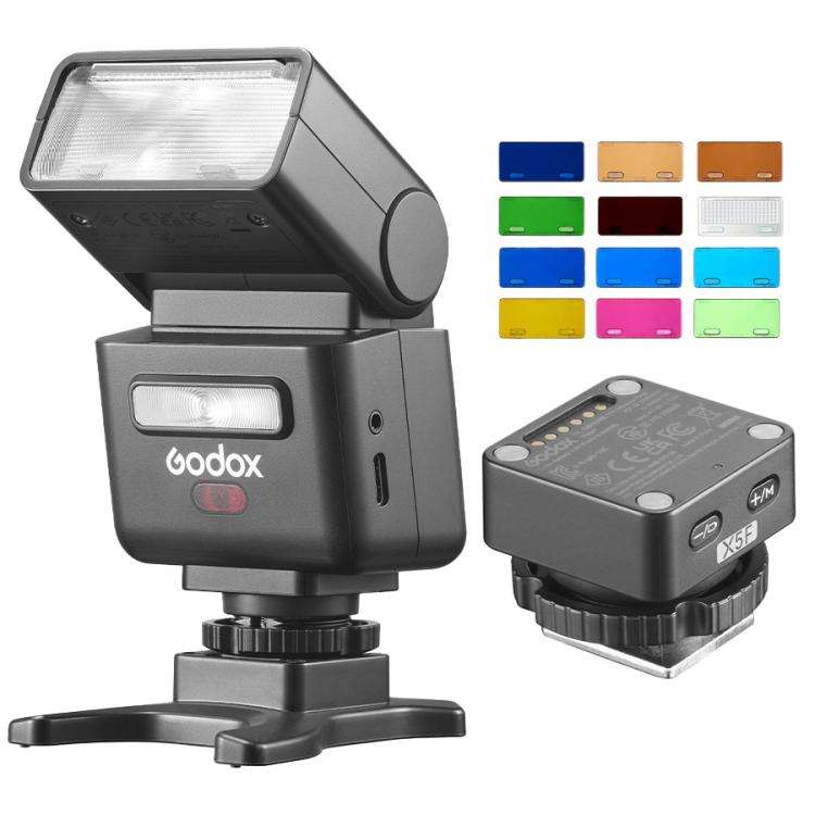 Godox iT32 iFlash Camera Flash & X5 TTL Wireless Flash Trigger with MA02 Magnetic Color Filters, ...