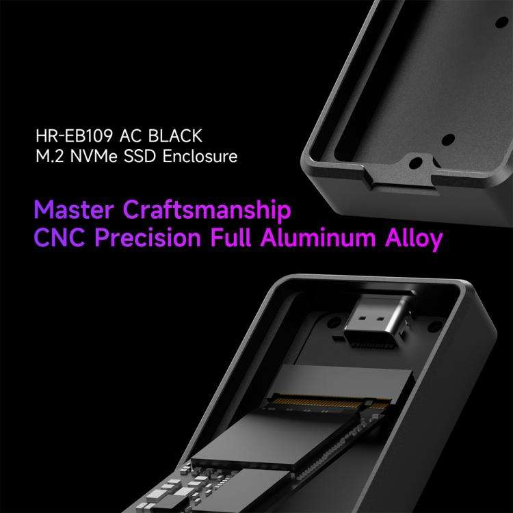 THERMALRIGHT HR-EB109 M.2 NVMe SSD Enclosure with USB to Type-C Cable & Type-C to Type-C Cable, E...
