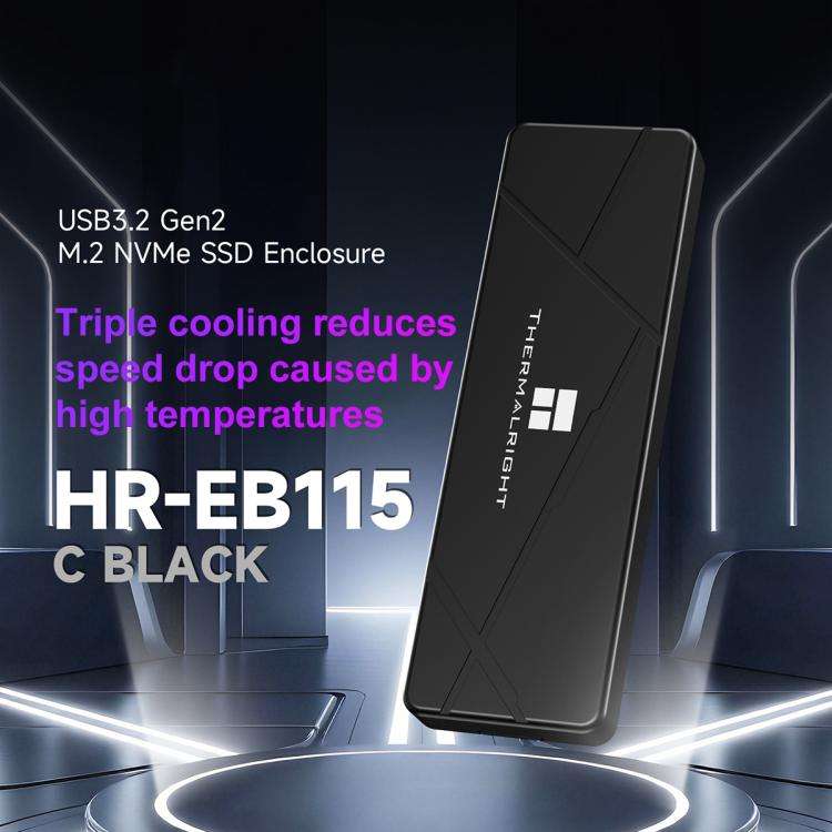 THERMALRIGHT HR-EB115 M.2 NVMe SSD Enclosure with Type-C to Type-C Cable, EB115 C-C Cable