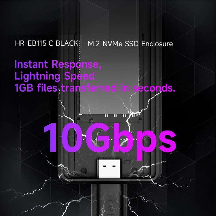 THERMALRIGHT HR-EB115 M.2 NVMe SSD Enclosure with Type-C to Type-C Cable, EB115 C-C Cable