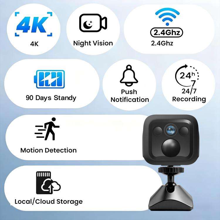 B01 Home HD Smart WiFi Camera, Supports Night Vision and Motion Detection, B01