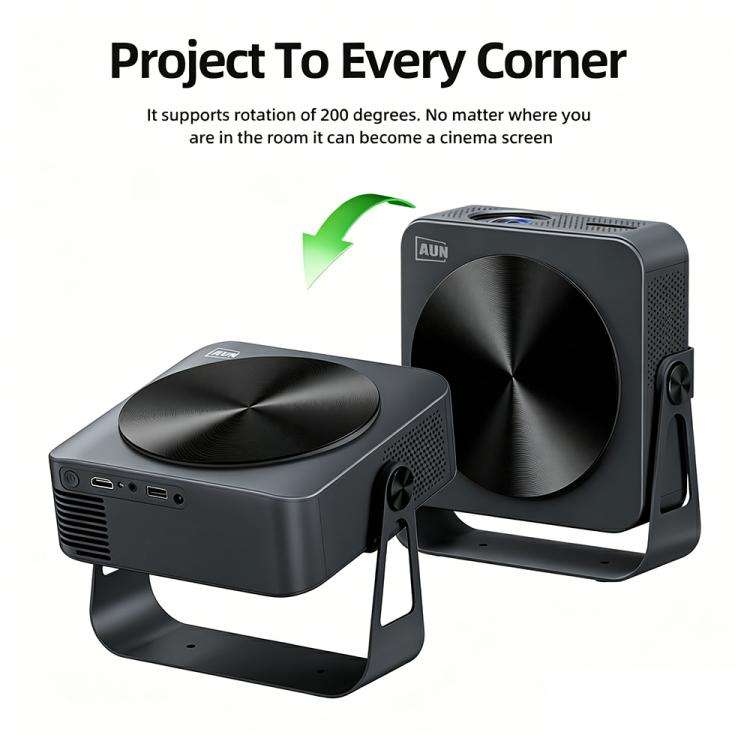 AUN A005 1080P 760ANSI LCD Display Smart Projector with Holder, EU Plug, US Plug, UK Plug, AU Plug